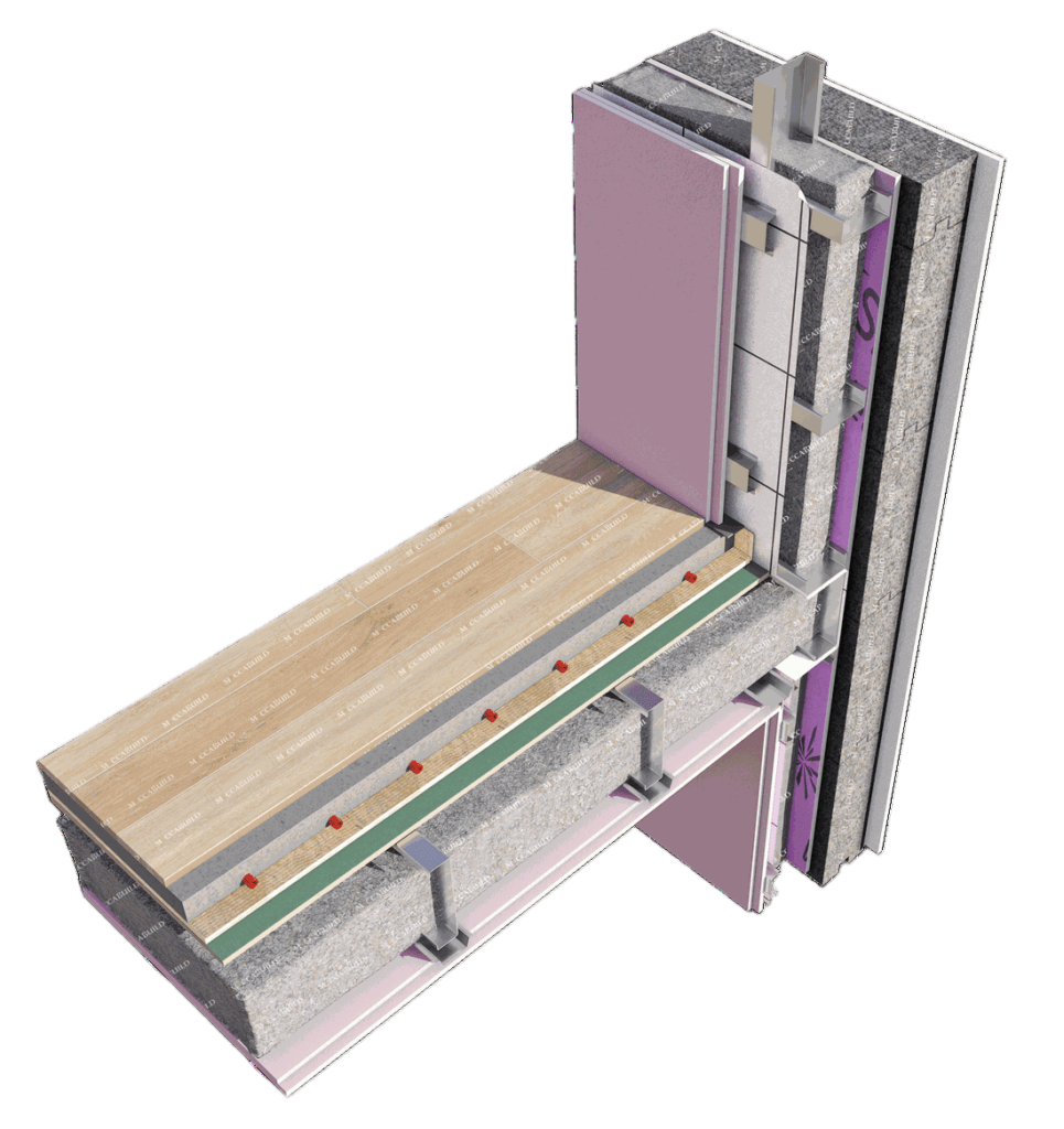 Détail plans technique raccord façade et plancher