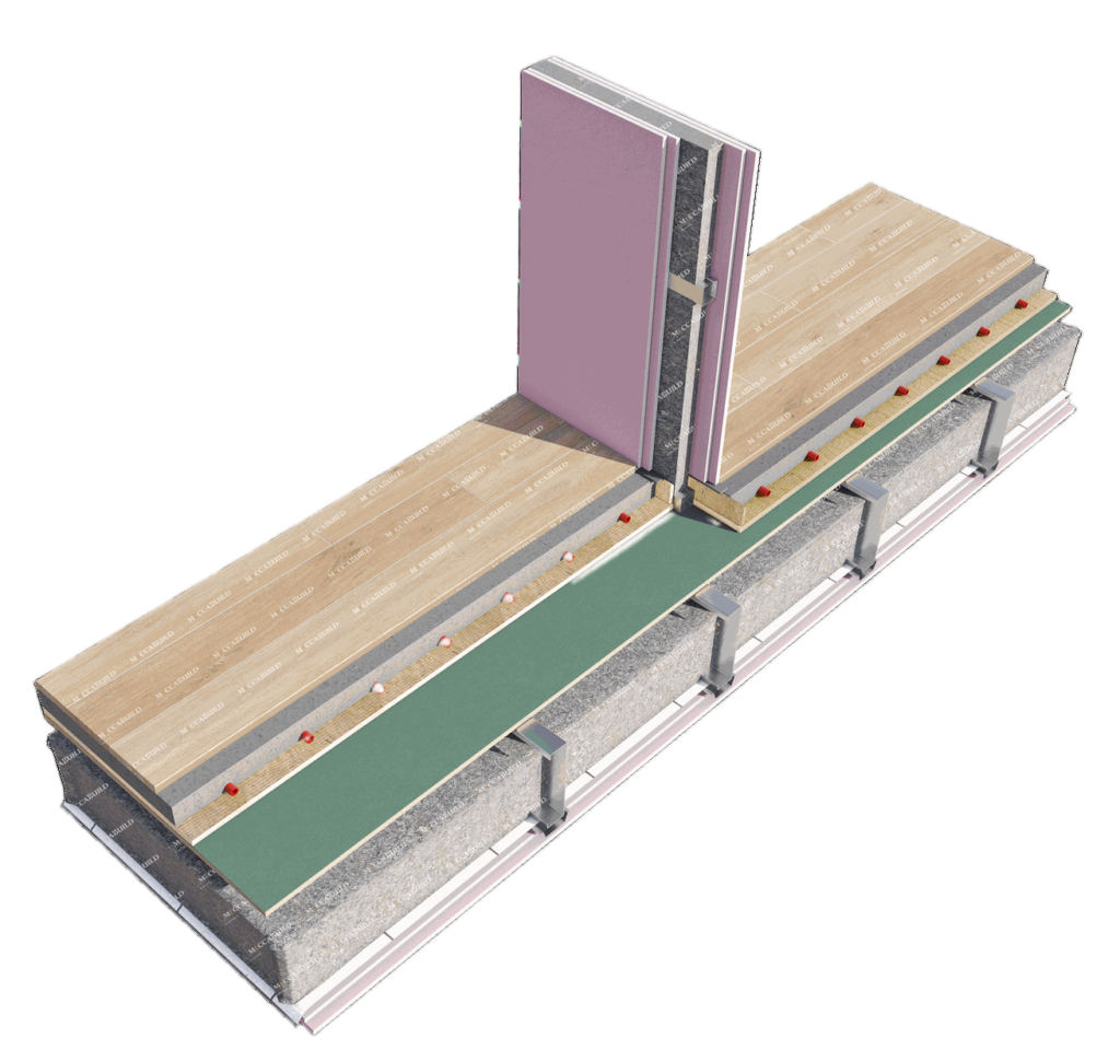 plan détail plancher et mur intérieur appartement